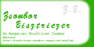 zsombor bisztriczer business card